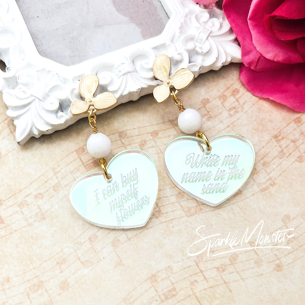 SALE I Can Buy My Own Flowers dangle earrings