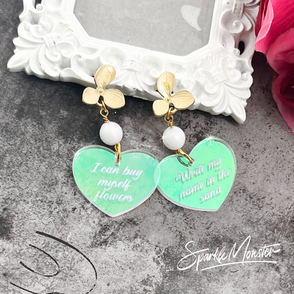 SALE I Can Buy My Own Flowers dangle earrings