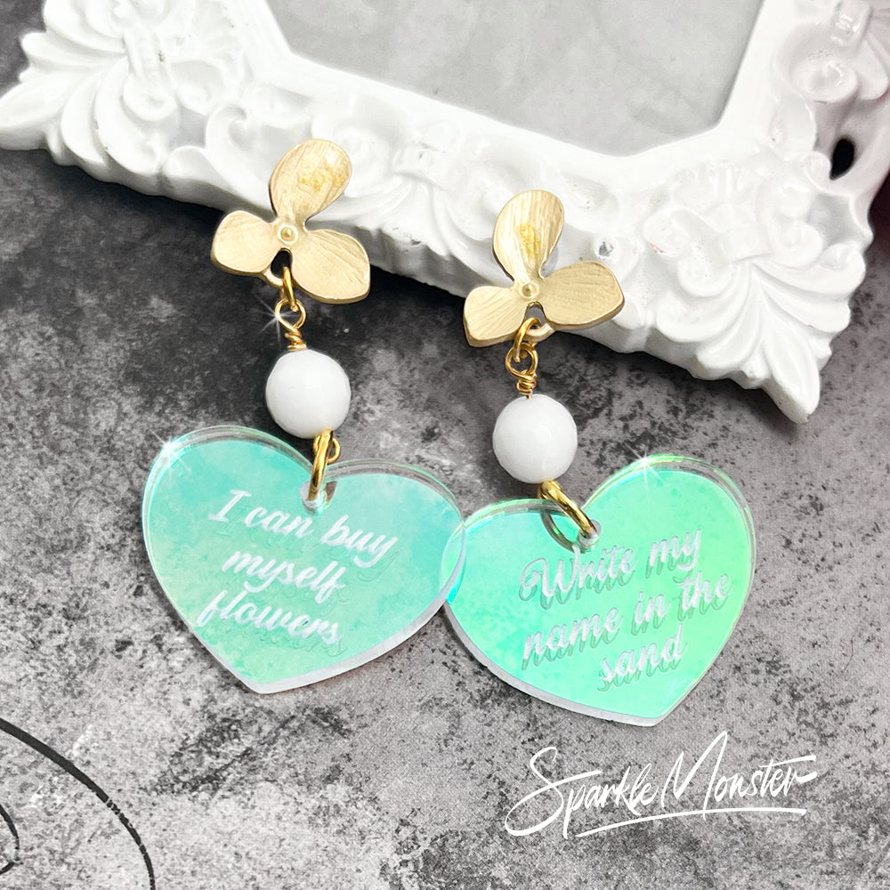 SALE I Can Buy My Own Flowers dangle earrings