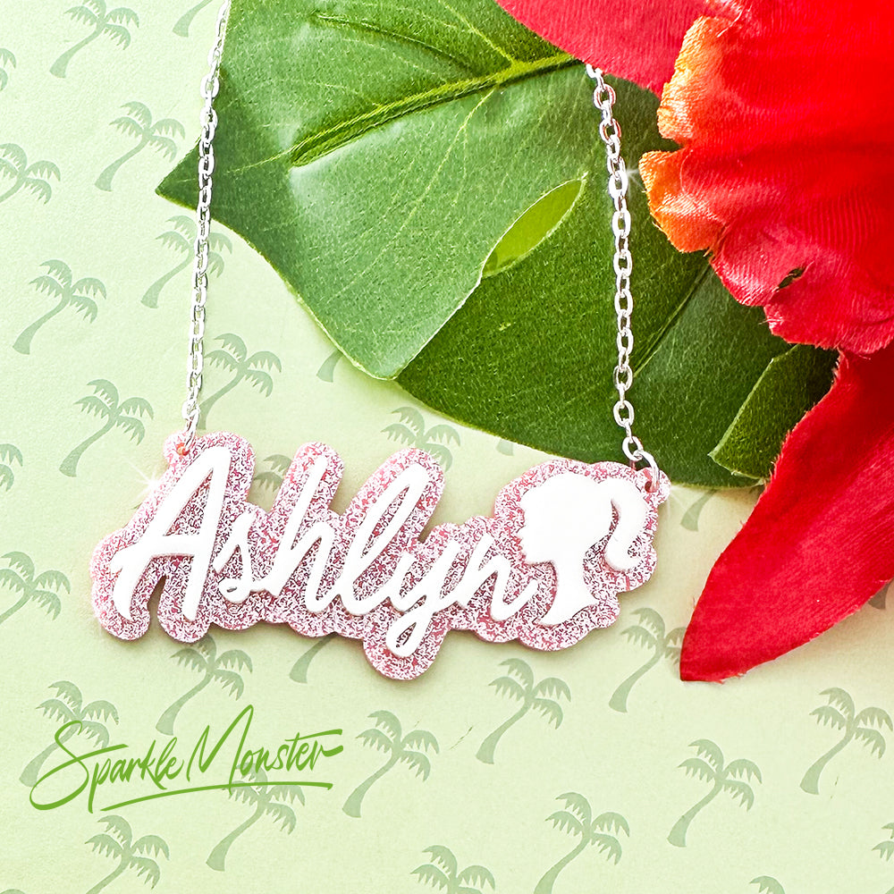 YOUR NAME Custom Doll Necklace, 2 Color, laser cut acrylic, personalized, movie inspired