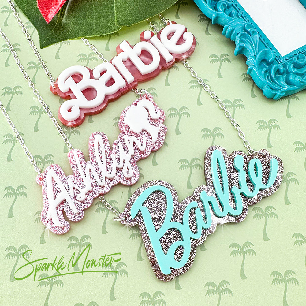 YOUR NAME Custom Doll Necklace, 2 Color, laser cut acrylic, personalized, movie inspired