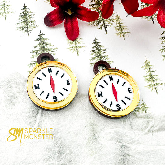 Compass charms charms - specifically for Stainless Steel Monster Hoop Earrings
