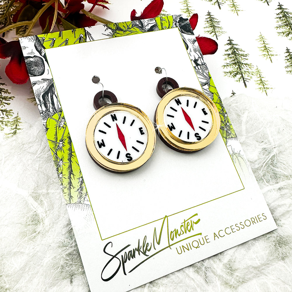Compass charms charms - specifically for Stainless Steel Monster Hoop Earrings