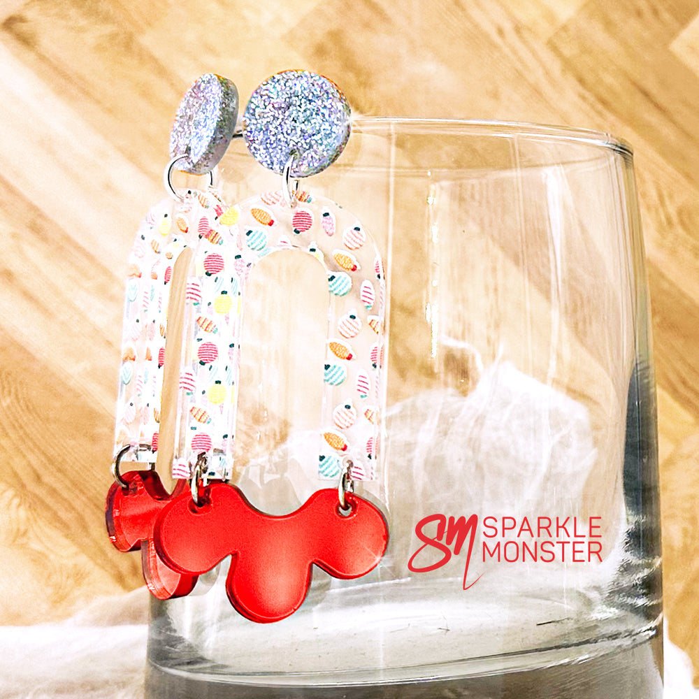 Daydream dangle earrings in mini ornament pattern