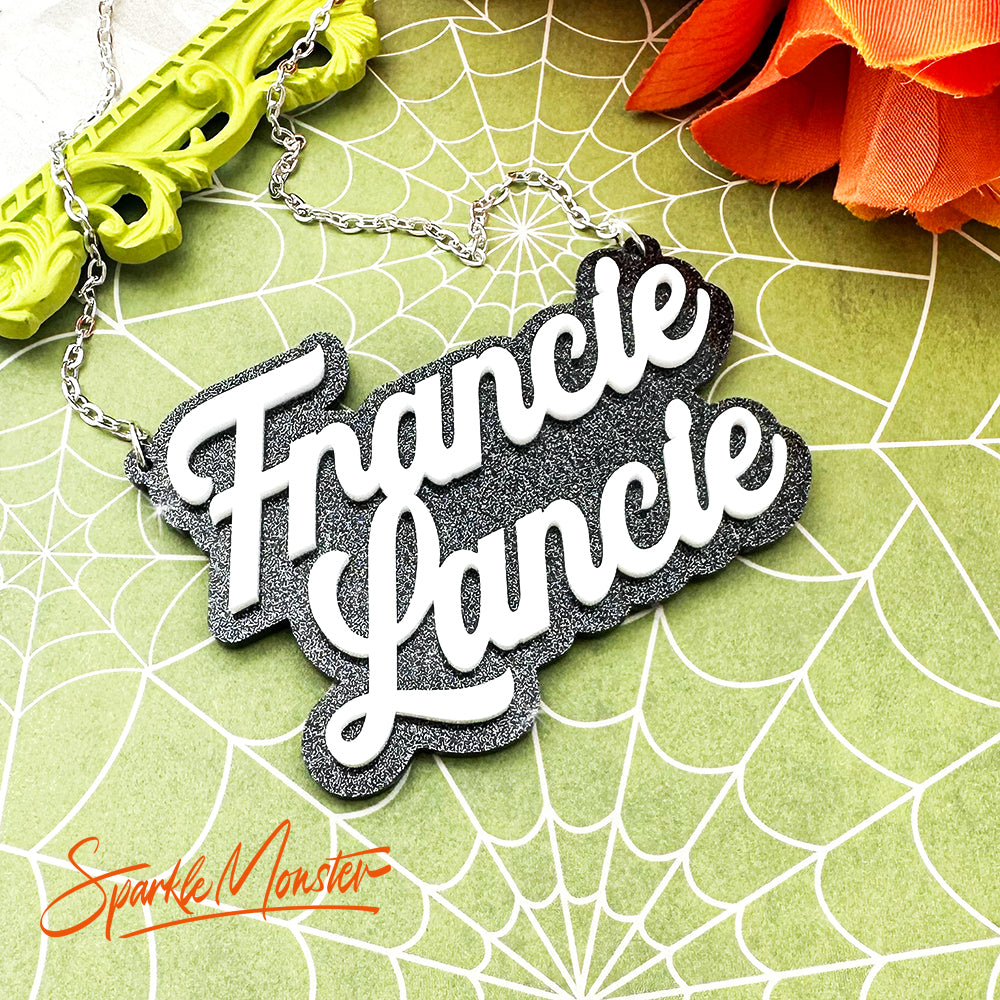 Custom 2 Color Name Necklace, laser cut acrylic, personalized