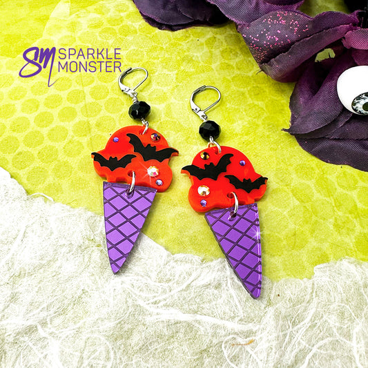 Goth Ice Cream Cones earrings