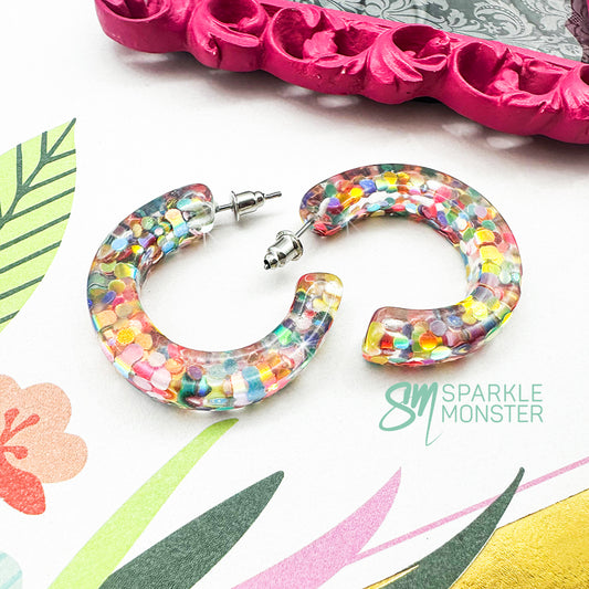 Confetti Glitter Hoop Earrings