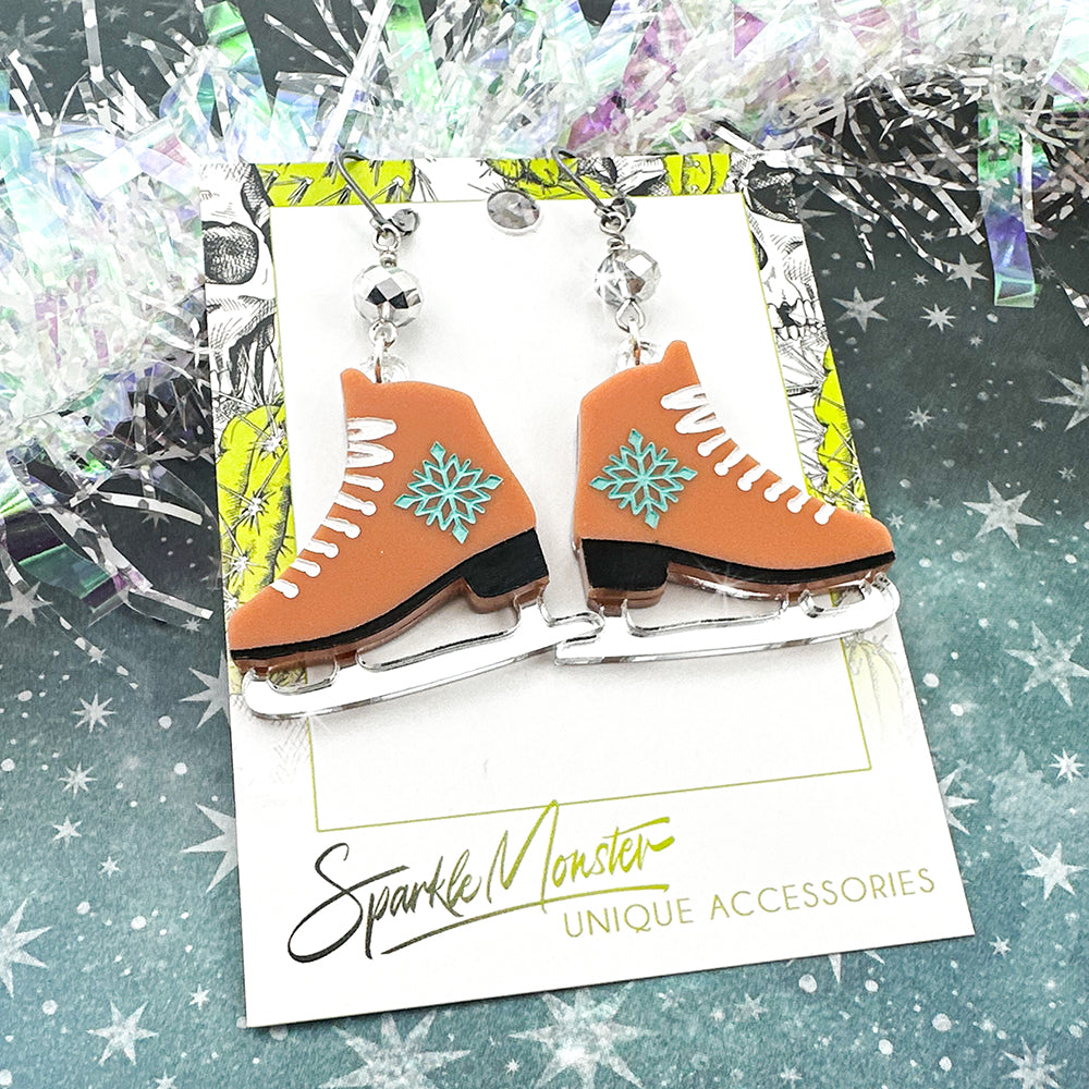 Ice Skates dangle earrings