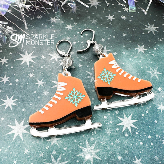 Ice Skates dangle earrings