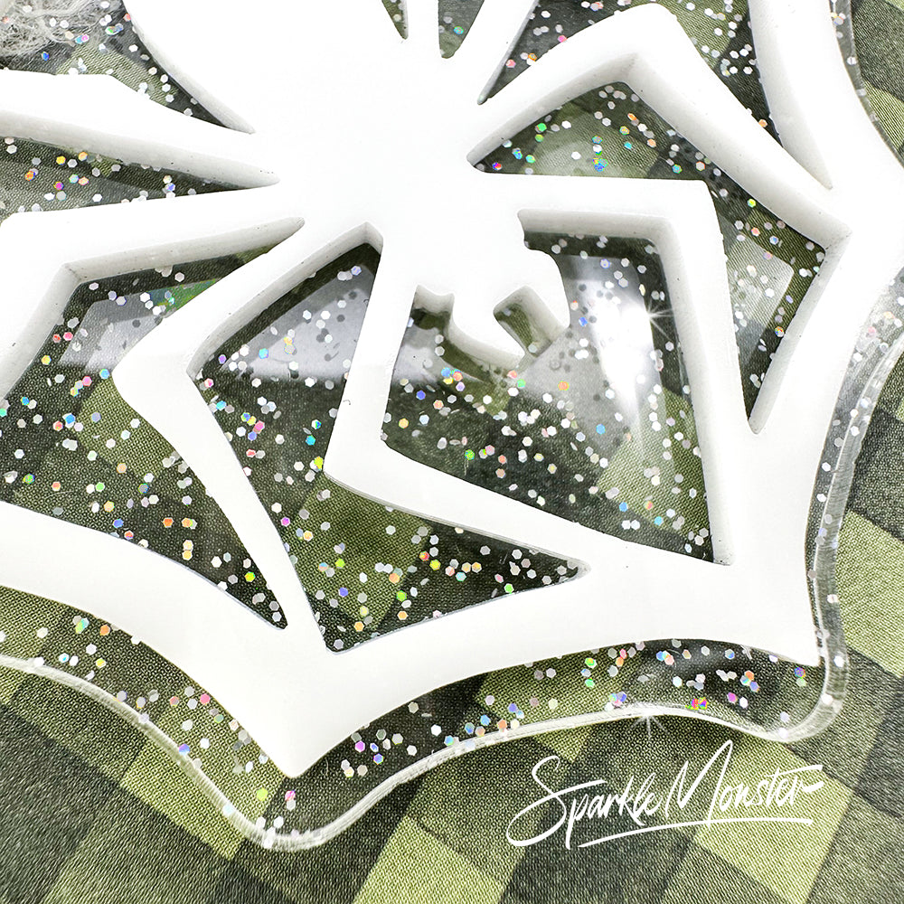 Jack's Spider Snowflake, large necklace, laser cut acrylic