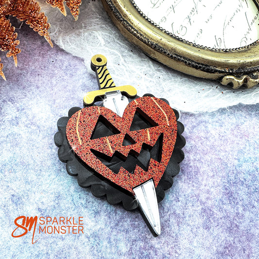 Pumpkin and Dagger brooch