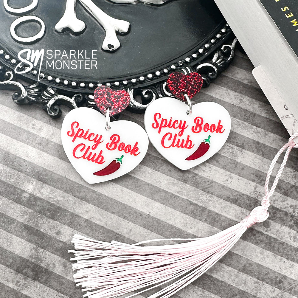 Spicy Book Club heart earrings