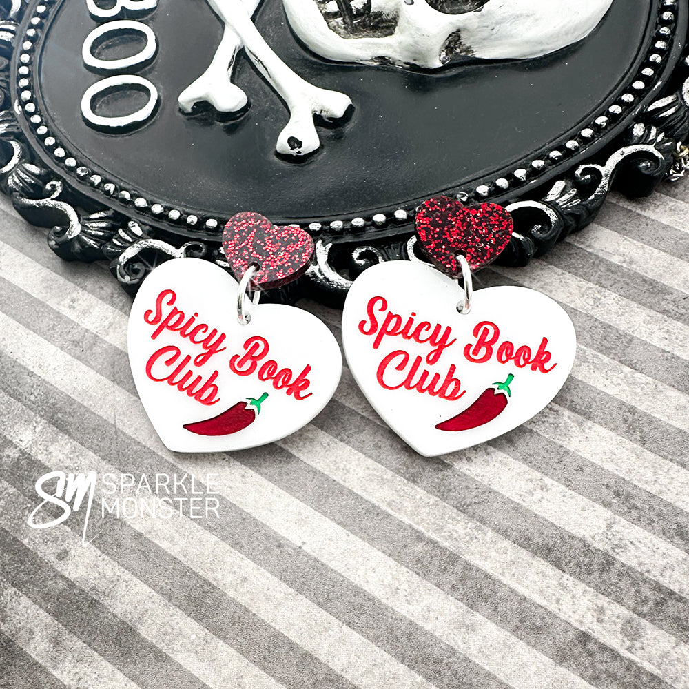 Spicy Book Club heart earrings