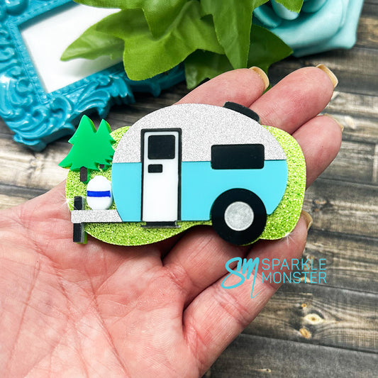 Summer Fun Camping Trailer brooch