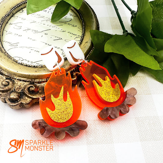 Campfire dangle earrings