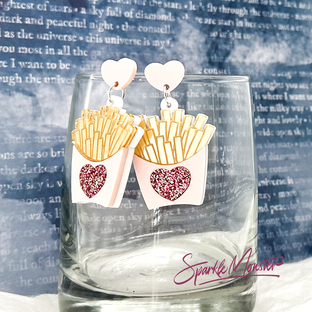 Fries Before Guys, french fry dangle earrings