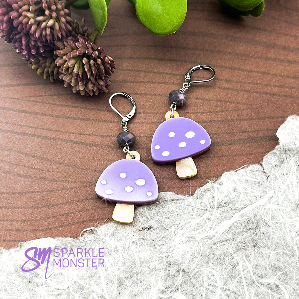 Mushroom dangle earrings
