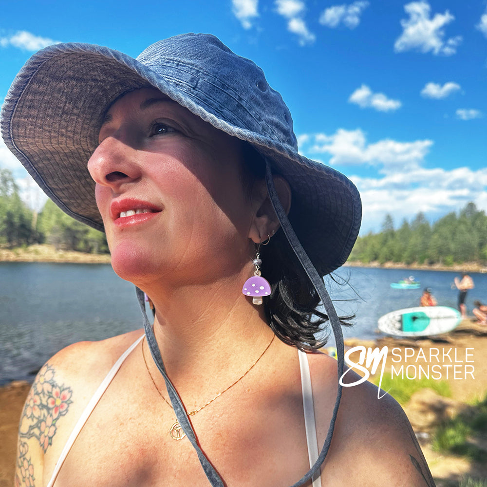Mushroom dangle earrings
