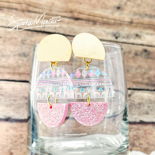 Sweater Weather, acrylic dangle earrings