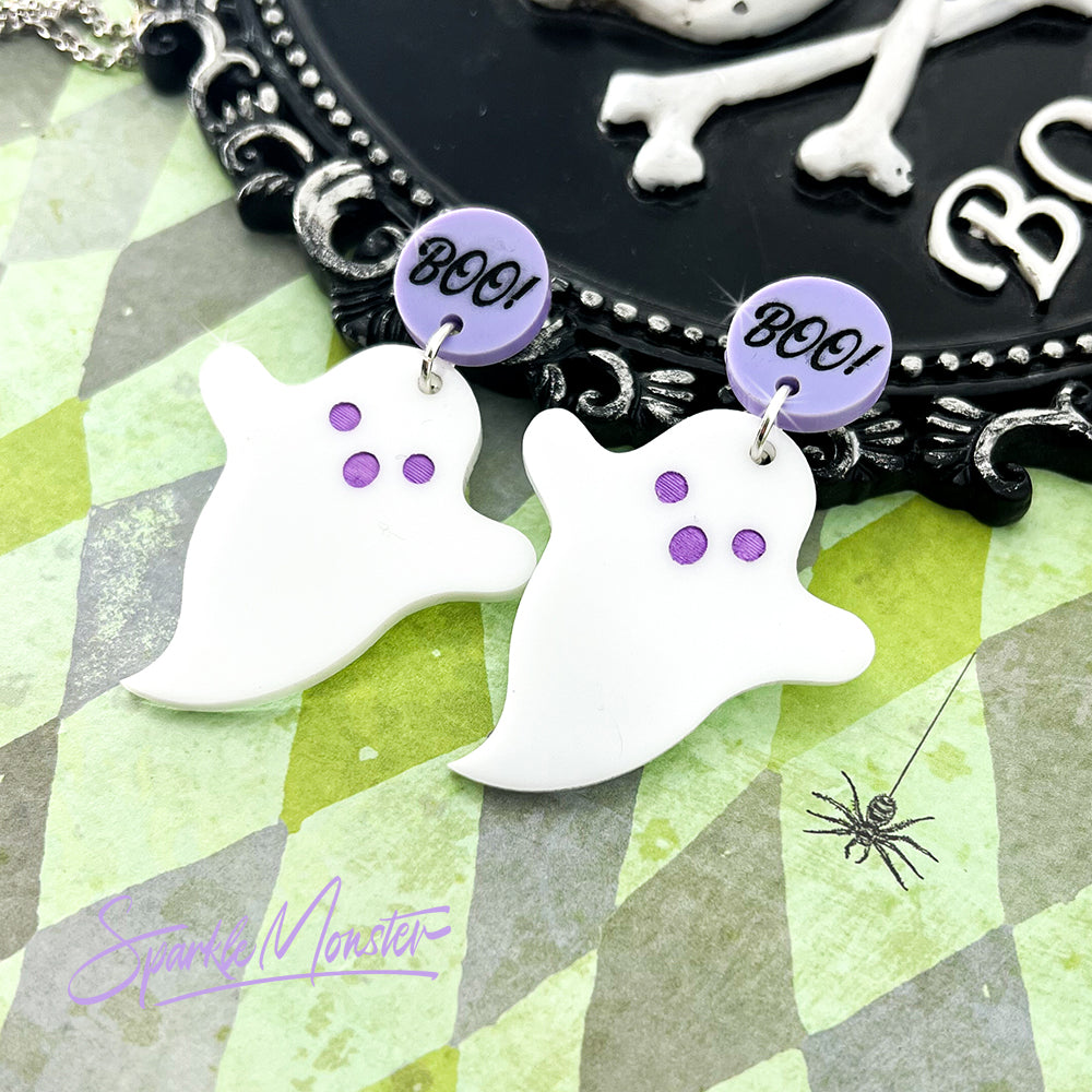 SALE Boo Ghouls, ghost dangle earrings