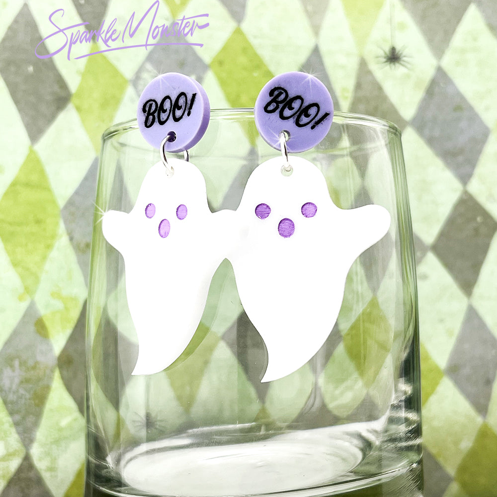 SALE Boo Ghouls, ghost dangle earrings