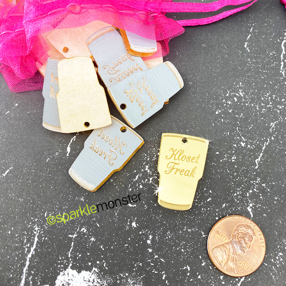 Custom Cup Shaped Tags for Crafters, laser cut acrylic, tumbler makers, party favors, jewelry making