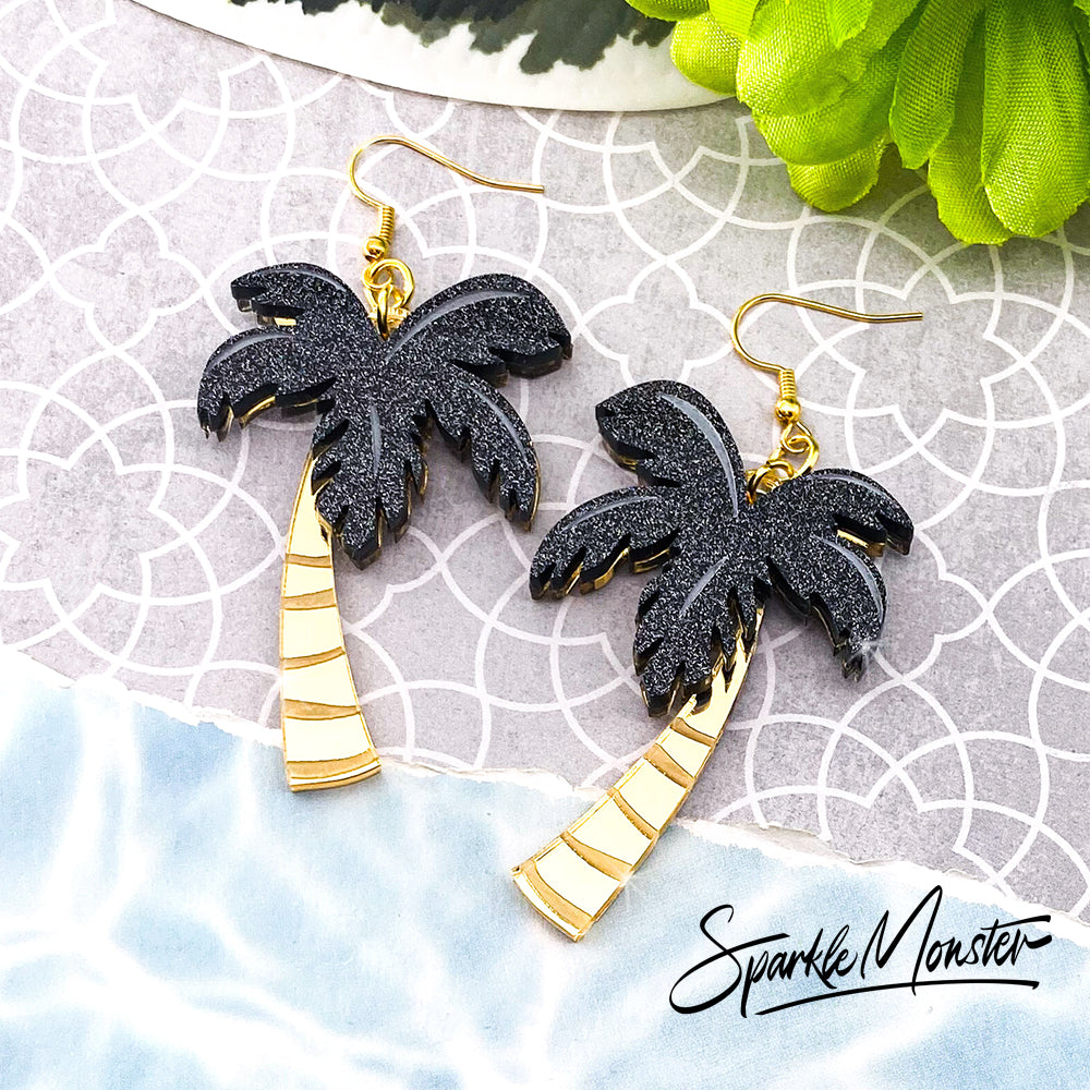 SALE Palm Trees of Dubai, dangle earrings
