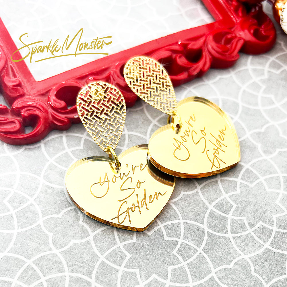 Buy/Send Handmade Golden Mirror Earrings Online- FNP