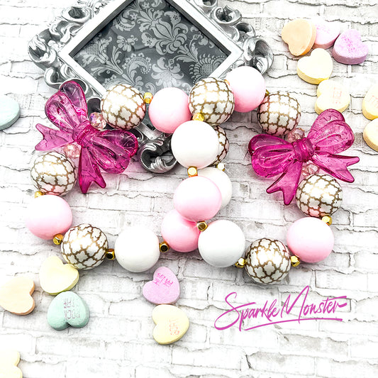 Hopeless Romantic chunky bracelet with bubblegum beads