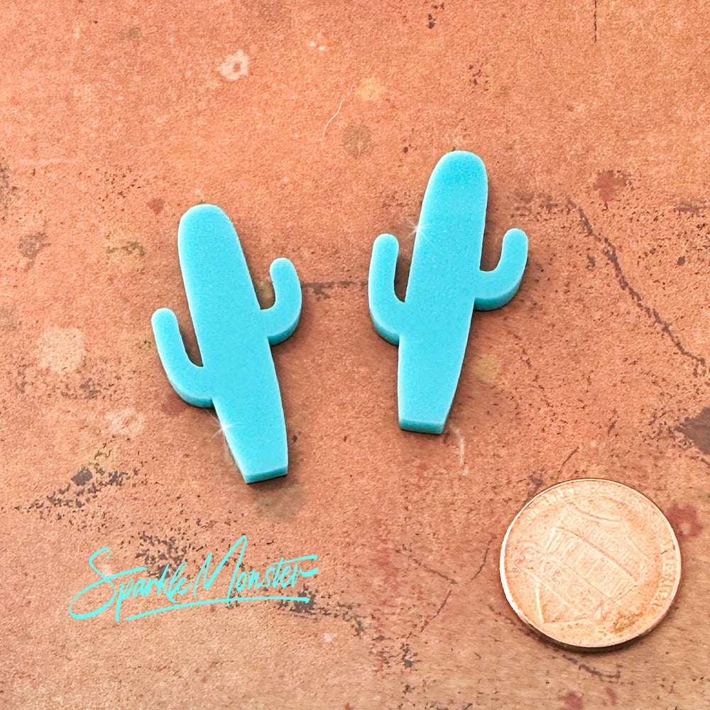 Cactus Charms or Cabochons, CHOOSE COLOR, laser cut acrylic, custom order