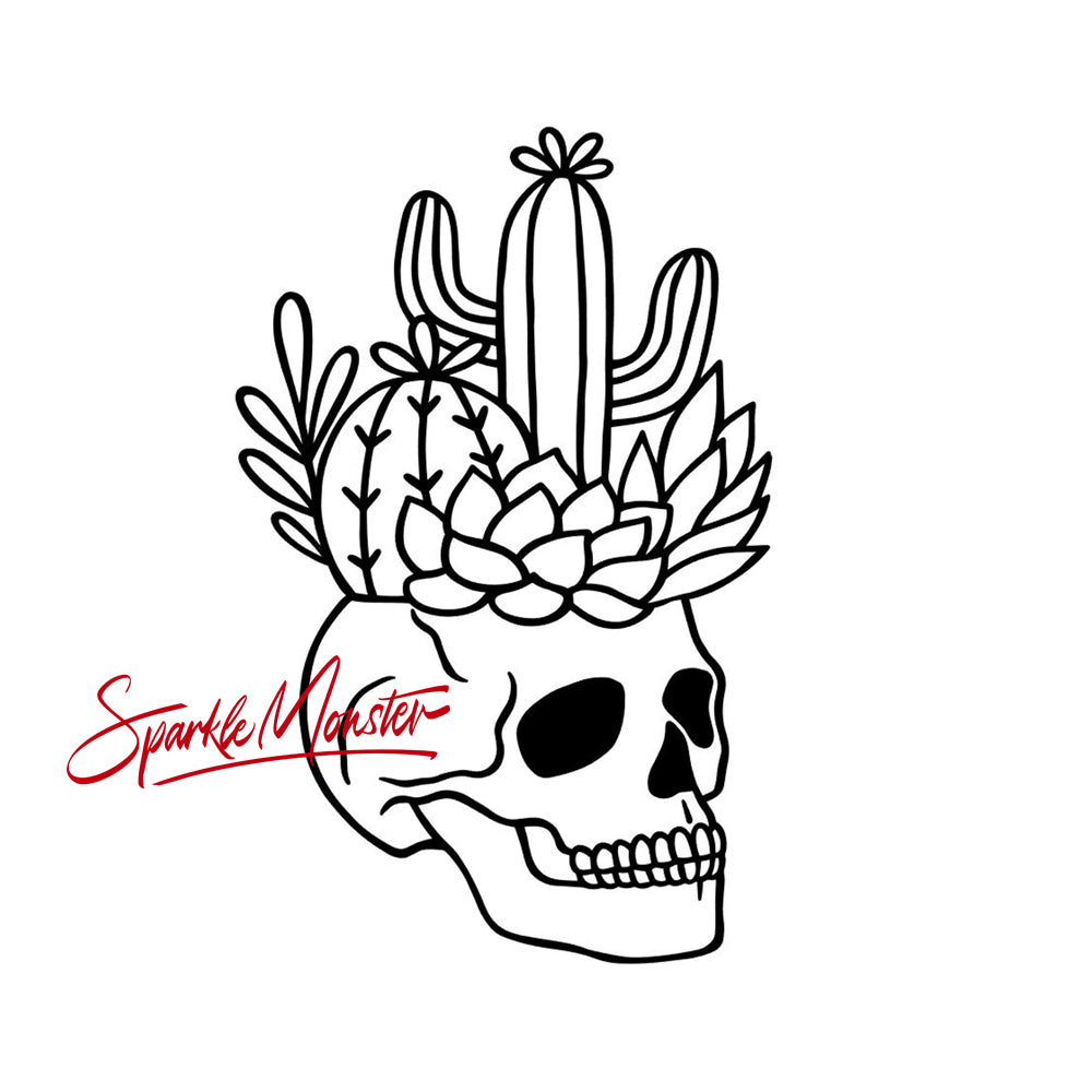Skull Cactus, vinyl decal, window sticker