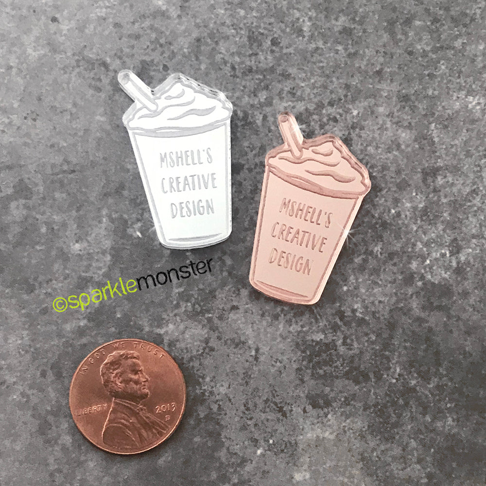 Custom Cup Shaped Tags for Crafters, laser cut acrylic, tumbler makers, party favors, jewelry making