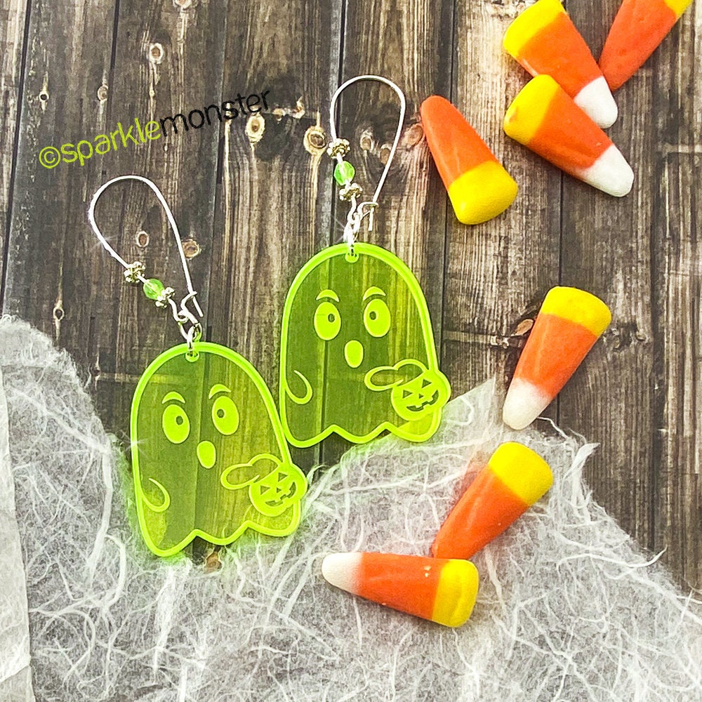 SALE Neon Ghosties dangle earring