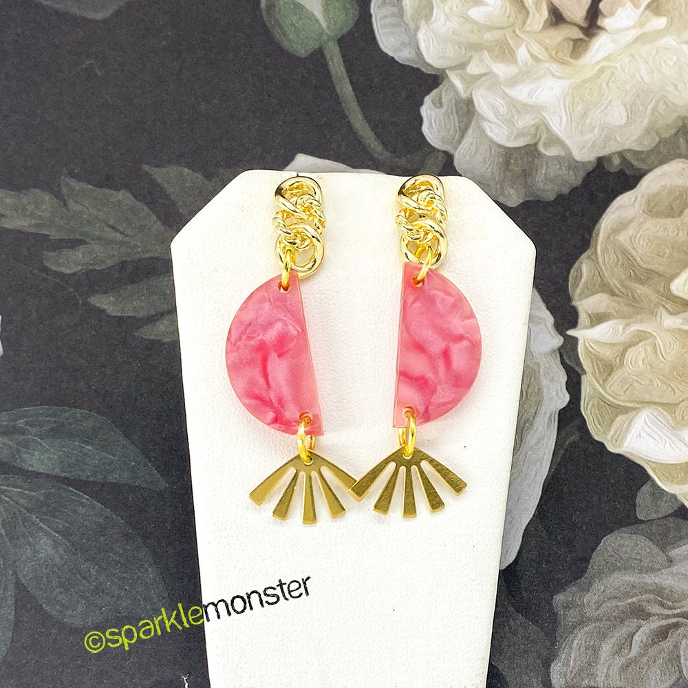 SALE Pretty in Pink dangle earrings