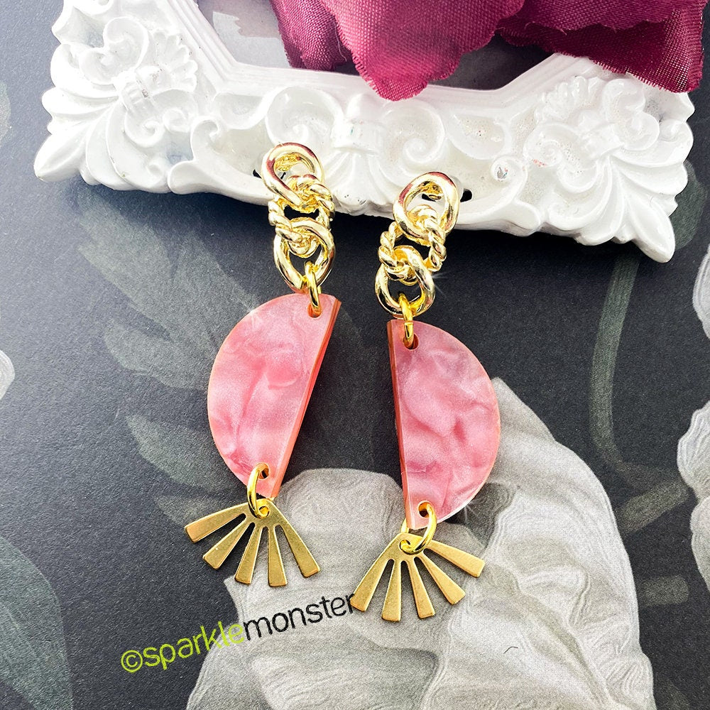 SALE Pretty in Pink dangle earrings