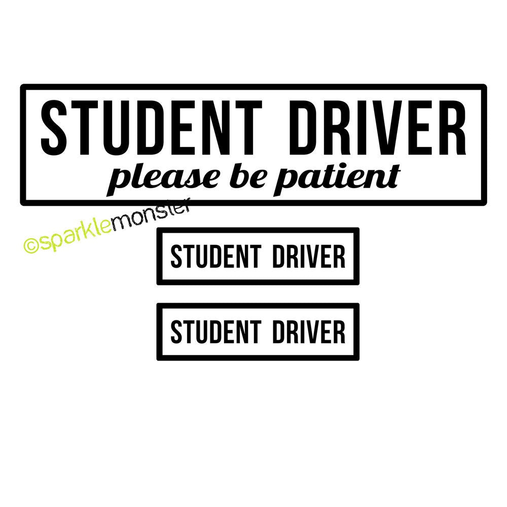 Student Driver vinyl decal set of THREE, window sticker, Oracal 651, minivan, truck, suv, car, teen