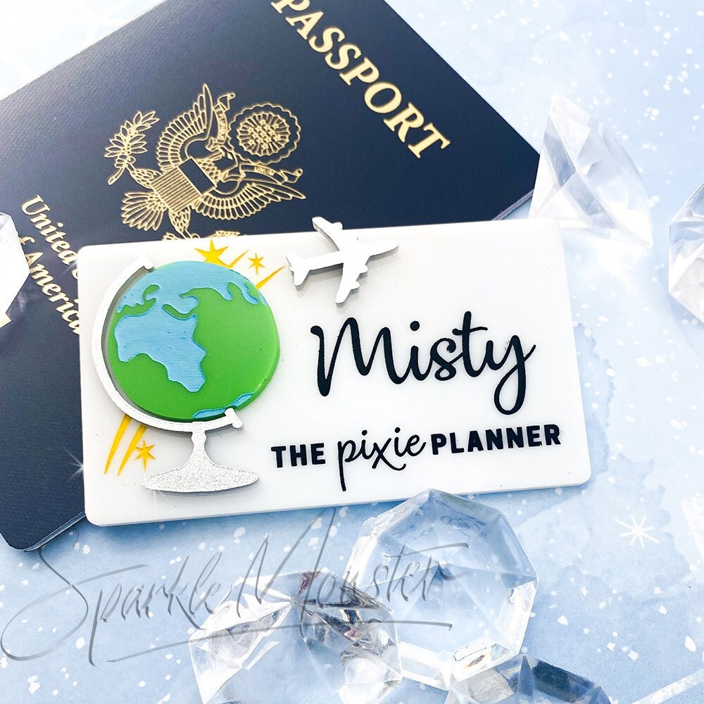 Small Business Brooch, laser cut acrylic name tag, logo, official, vacation planner, boss