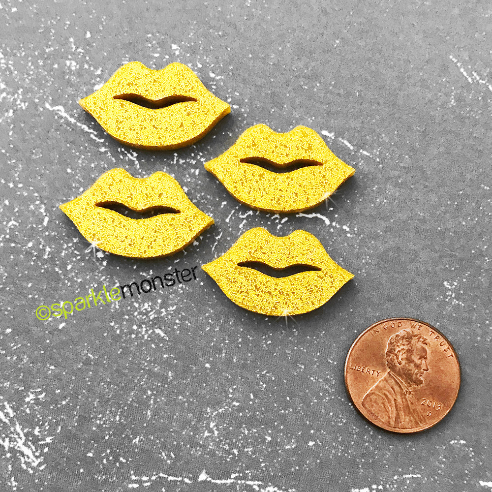 Lip Charms or Cabs, CHOOSE COLOR, laser cut acrylic, custom order, kiss, cabochon, flat back