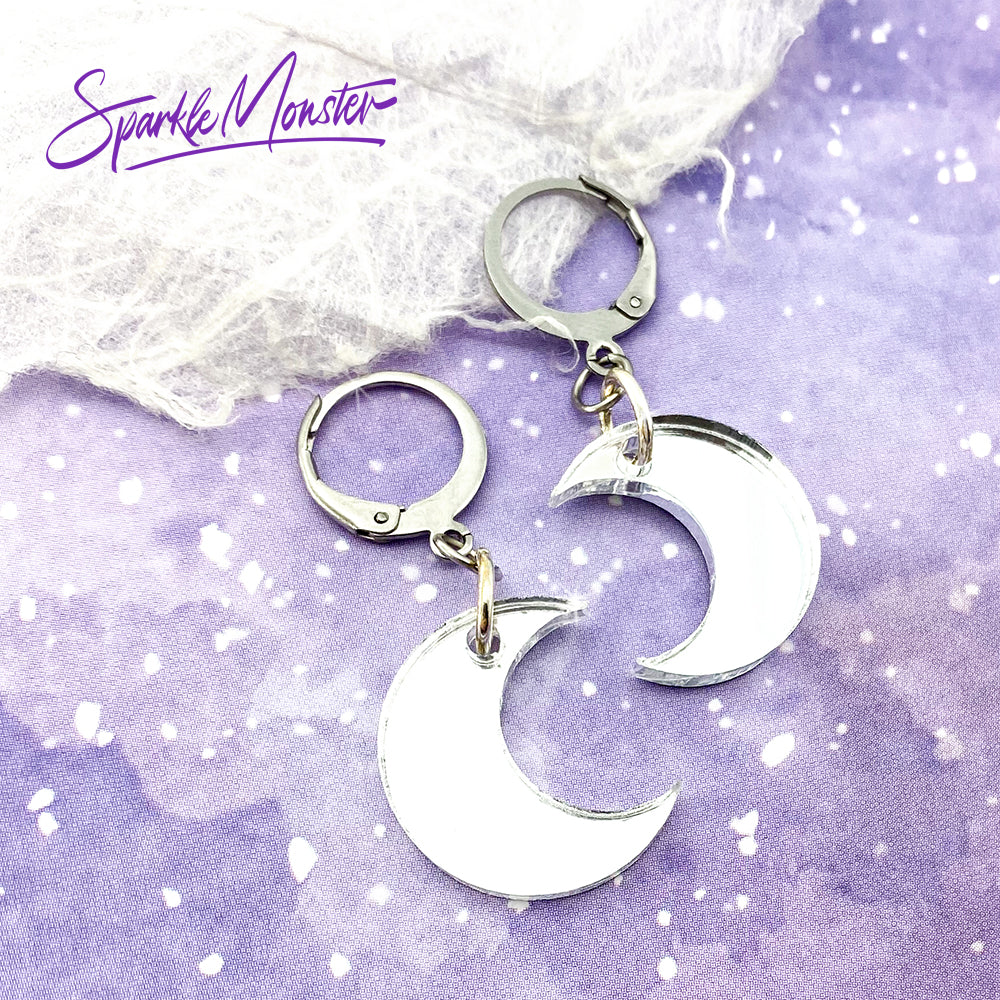 SALE Moon Huggies, small hoop earrings