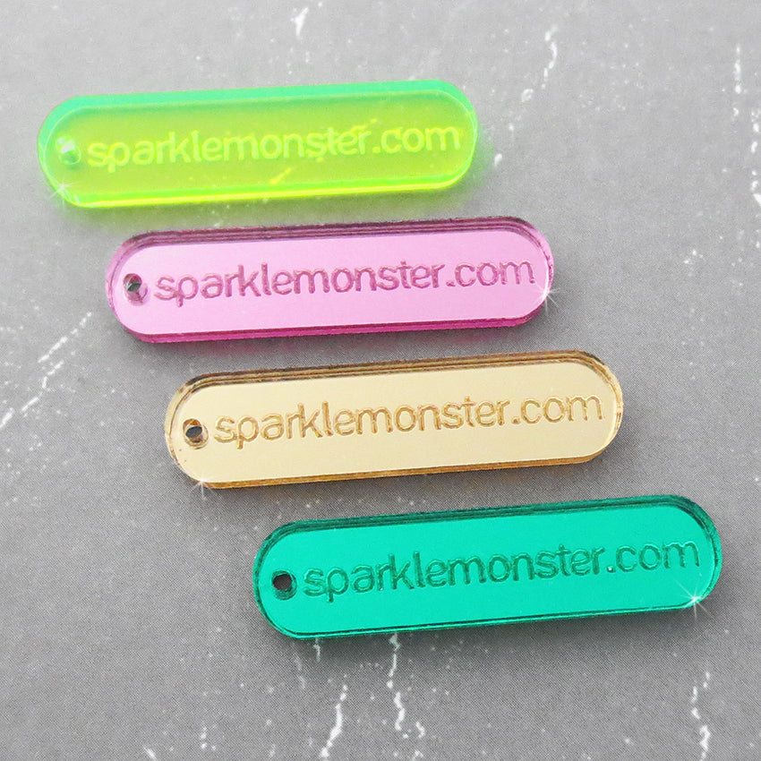 Custom Labels for Crafters, laser cut acrylic, sewing projects, purses, jewelry making