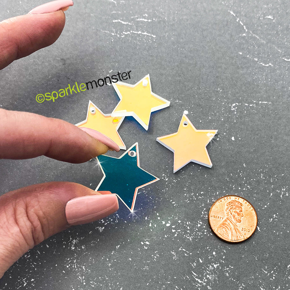 Star Charms or Cabs, CHOOSE COLOR, laser cut acrylic, custom order –  Sparkle Monster